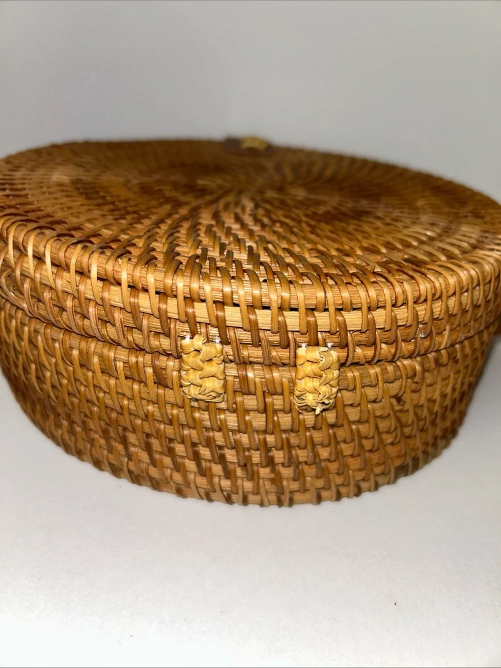 Round Rattan‎ Crossbody Purse Bag Boho Straw 8” Woven Circle Beach BOHO Summer